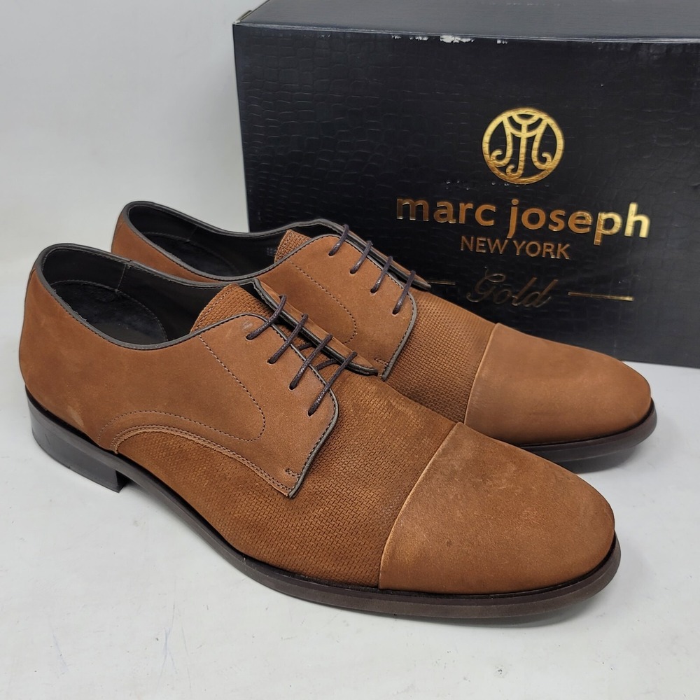Marc Joseph Men's Oxfords Size 13 M Nubuck Dowing St Cappuccino Dress Shoes